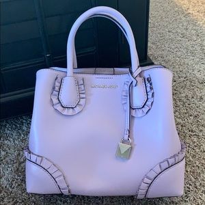 Michael Kors Light Quartz Small Center Zip Satchel